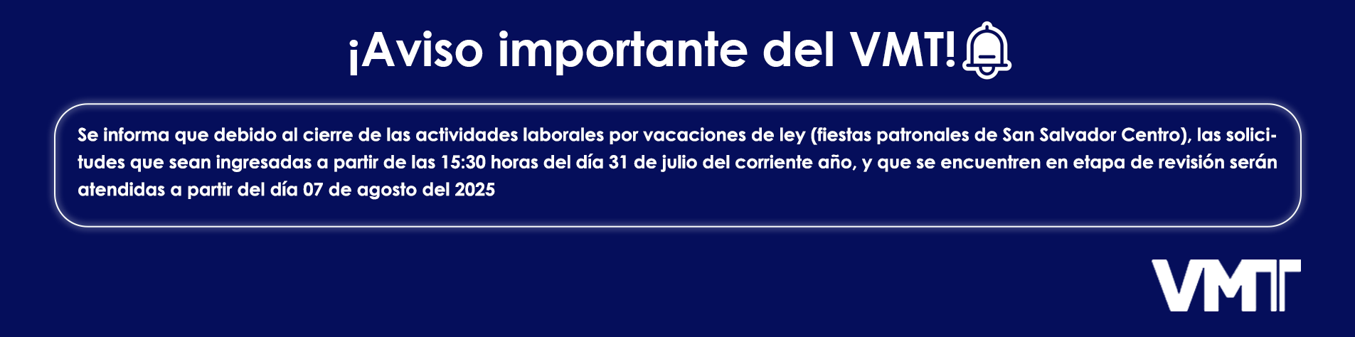 VMT - Vacaciones agostinas 2025