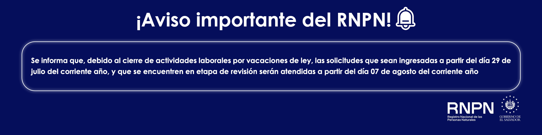 RNPN - Vacaciones agostinas 2025